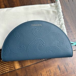 Tiffany wallet or clutch in NWOT condition - sold out wave design Beautiful blue